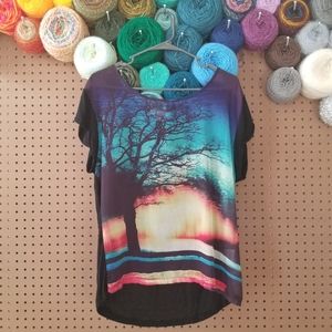 Cotton On | Sunset Tree Chiffon Tee Blouse